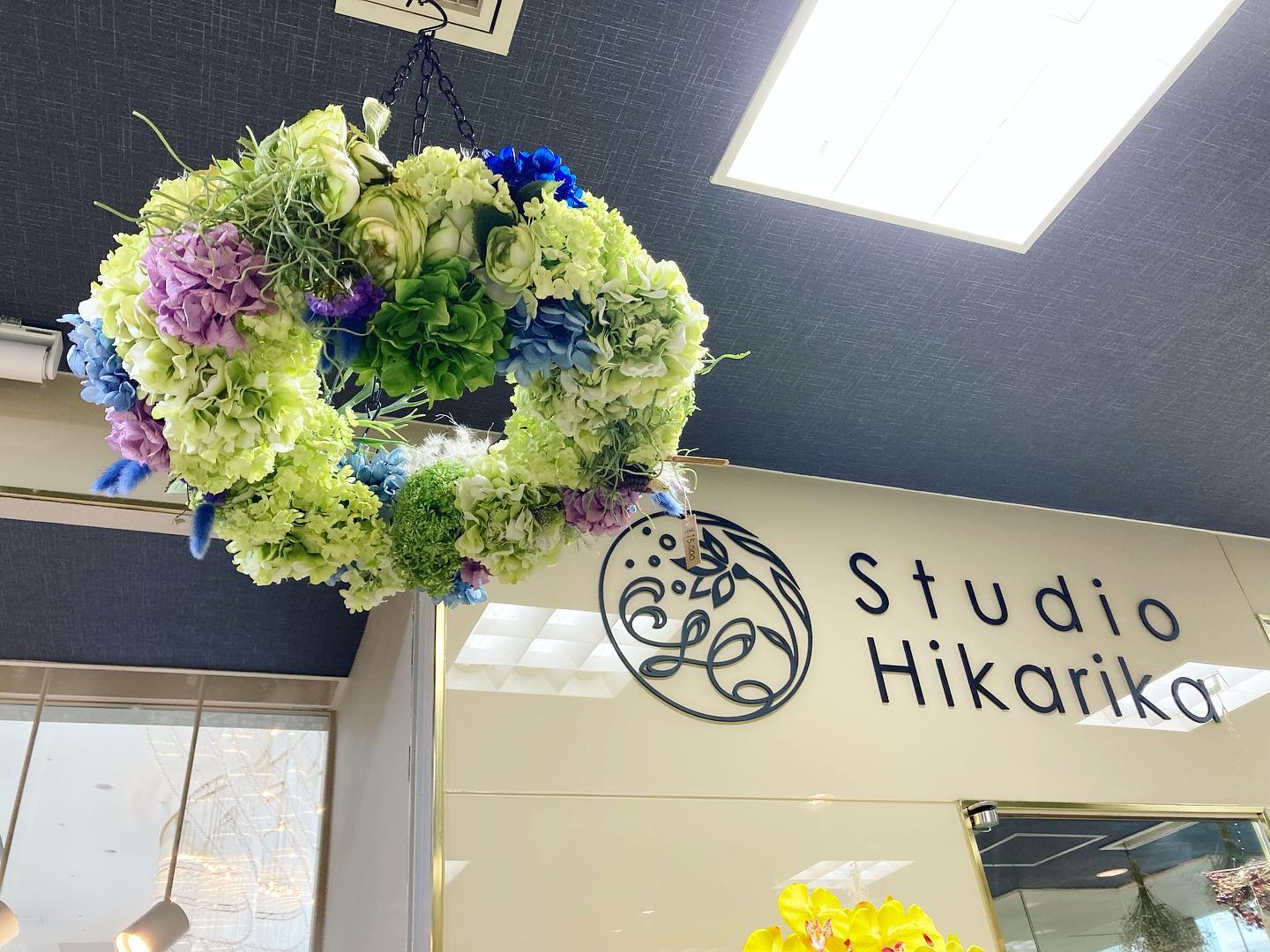 岐阜グランド店です。３月に入り　暖かい日も少しずつ増えてきましたね️本日は、人気のフライングフラワーのご紹介です。紫陽花がふんだんに使用されていてとても可愛らしいです気になる方は是非一度グランド店にお越し下さい。DMもお待ちしております。#フライングフラワー #フライングフラワーリース #紫陽花#プリザ#造花#hikarika